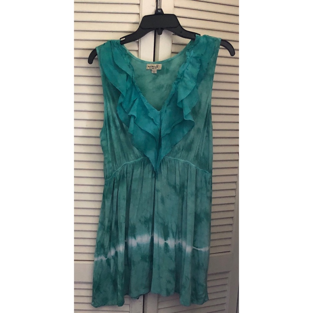 One World Live & Let Live Sleeveless Beach Coverup Mini Dress Large